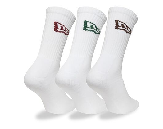 Socks New Era - Flag Crew Socks 3pk - White