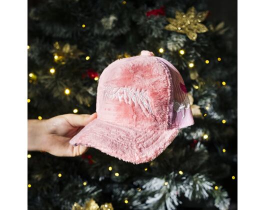 Kšiltovka Reflection Luxury Fuzzy Trucker - Coral Pink / White