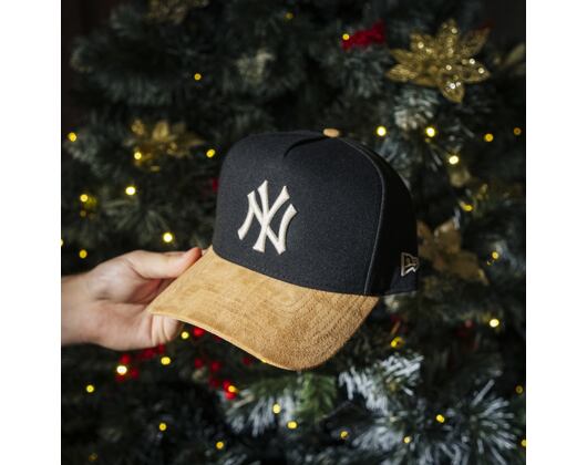 Cap New Era - MLB Suede Visor 9FORTY A-Frame - NY Yankees - Black / Camel