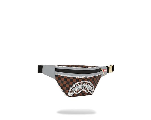 Sprayground Cream And Brown Tear Check Savvy Crossbody