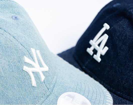 Womens Cap New Era - MLB Denim Stitch 9TWENTY - NY Yankees - Pastel Blue