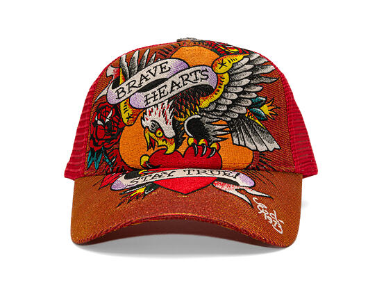 Cap Ed Hardy - Brave Hearts 6 Panel Metallic Trucker Cap - Samba