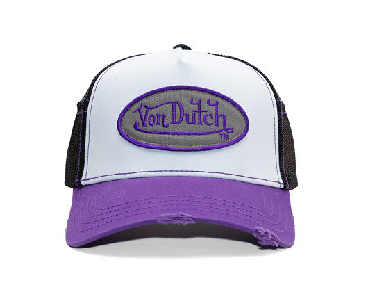 Cap Von Dutch - Trucker - Classic Logo White/Distressed Purple Denim