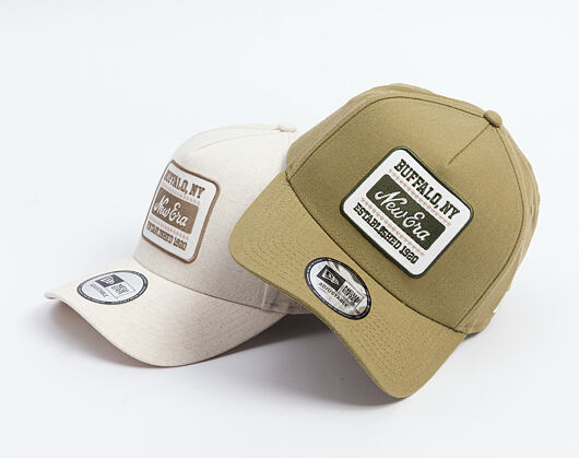 Cap New Era - Branded Buffalo Patch Linen 9FORTY A-Frame - New Olive