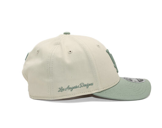 Cap New Era - MLB Side Script 9FORTY M-CROWN - LA Dodgers - Cream / Pastel Green