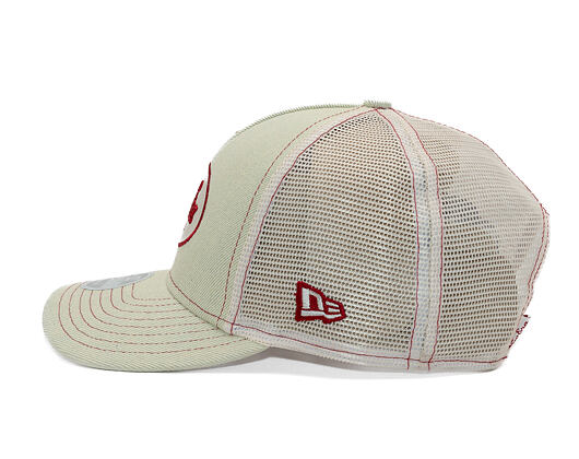 Womens Cap New Era - Branded Denim Oval Logo 9FORTY M-CROWN A-Frame Trucker - Cream