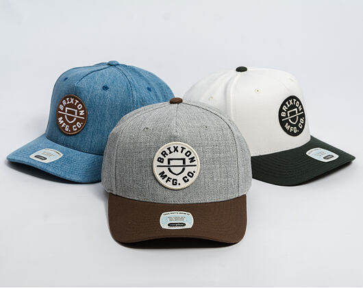 Cap Brixton - Crest C Mp Snapback - Heather Grey/Pinecone Brown
