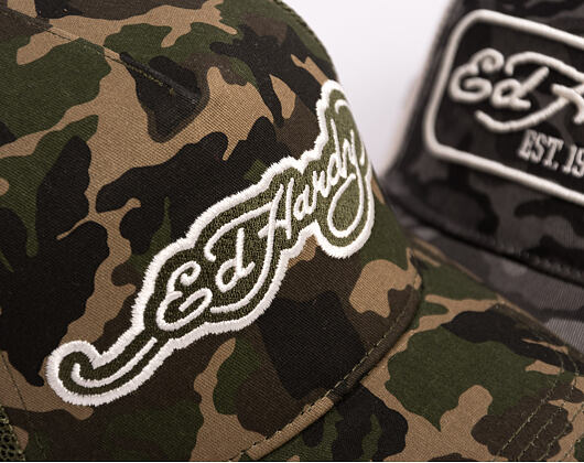 Cap Ed Hardy - Embroidery Applique Cord 5 Panel Trucker Cap