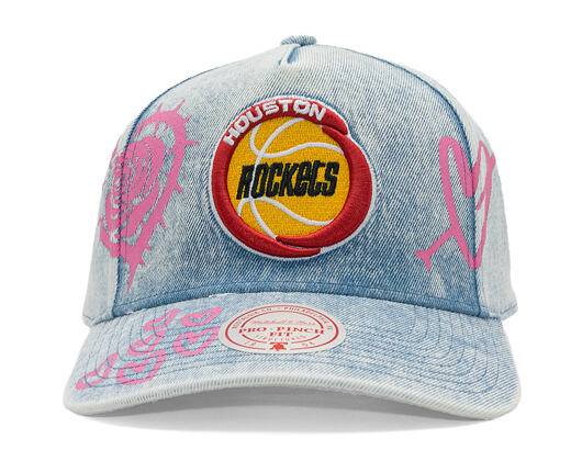 Cap Mitchell & Ness - Painted Love - NBA - Houston Rockets - Light Blue