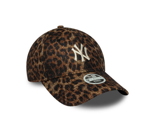 Womens Cap New Era - MLB Cosy Leopard 9FORTY - NY Yankees - Deep Auburn / Black