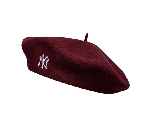 Womens Beret New Era - MLB Wool Script Beret - NY Yankees - Burgundy