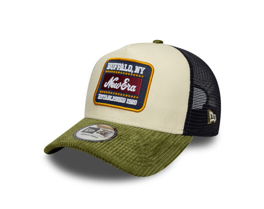Cap New Era - Branded Patch Cord 9FORTY A-Frame Trucker - Cream / New Olive