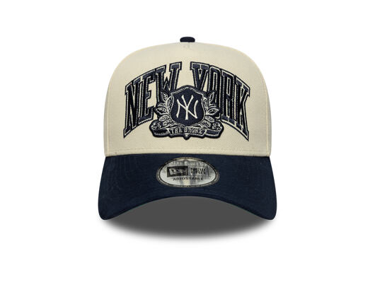 Cap New Era - MLB Wordmark Suede 9FORTY A-Frame - NY Yankees - Cream / Navy