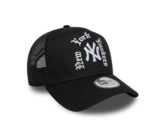 Cap New Era - MLB Wordmark 9FORTY A-Frame Trucker - NY Yankees - Black