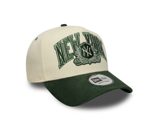 Cap New Era - MLB Wordmark Suede 9FORTY A-Frame - NY Yankees - Cream / Cilantro Green