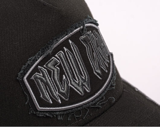 Cap New Era - Branded Distressed Patch 9FORTY A-Frame Trucker - Black