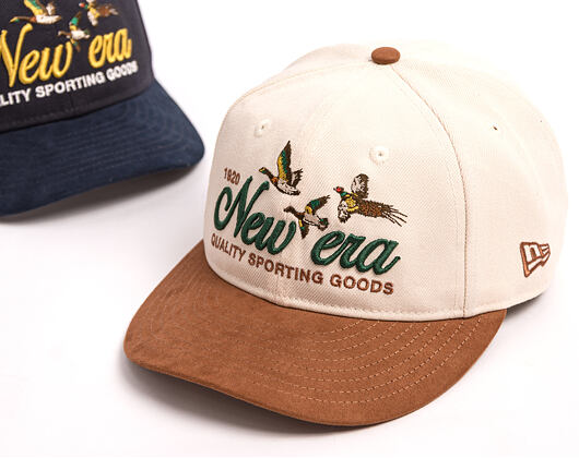 Cap New Era - Branded Suede Pre-Curved 9FIFTY Retro Crown - Cream / Deep Auburn