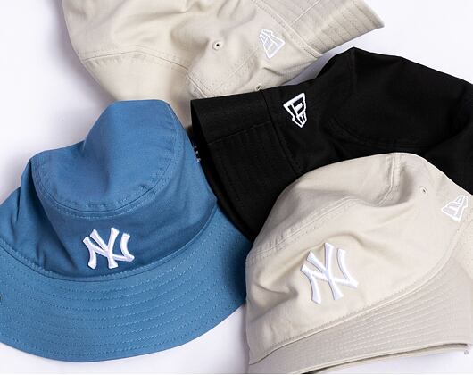 Womens Bucket Hat New Era MLB Womens Adventure Bucket New York Yankees - Stone / White