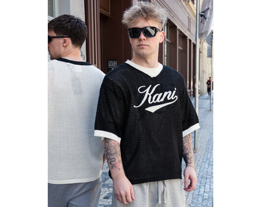 Tee Karl Kani - Cursive Varsity Crochet Boxy T-Shirt Black
