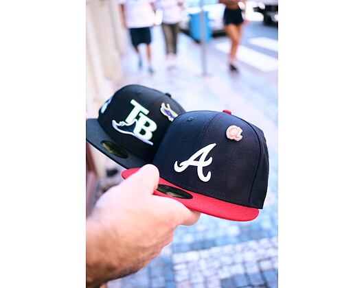 Cap New Era - MLB IMAGE DROP Cooperstown Icon 59FIFTY - Atlanta Braves - Navy / Scarlet