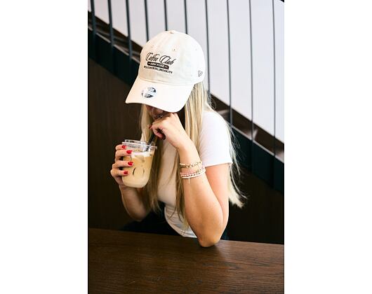 Womens Cap New Era - Branded Cafe Slogan 9TWENTY - Cream / Deep Auburn