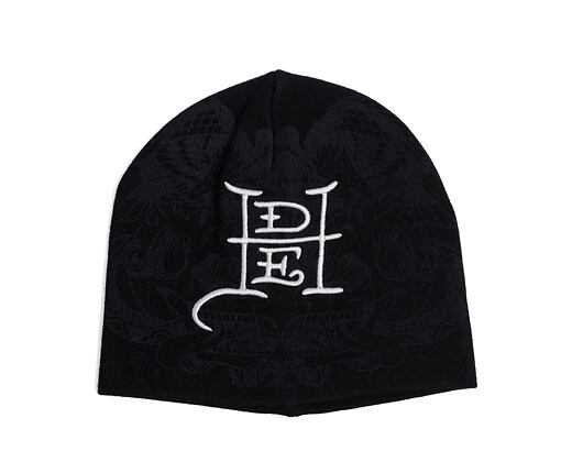Beanie Ed Hardy - Unisex Flaming Skull Beanie - Black
