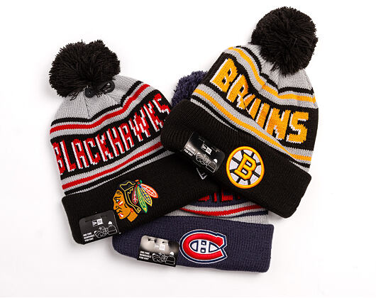 Beanie New Era - NHL Evergreen Wordmark Pom Medium Knit - Chicago Blackhawks - Team Color