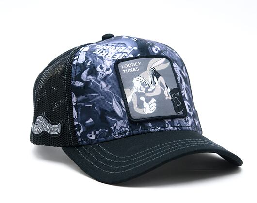 Cap Capslab - Looney Tunes Trucker - Bugs Bunny Toon Print - Navy / Black