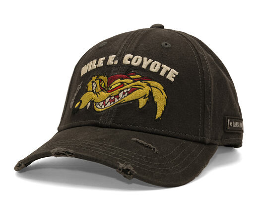 Cap Capslab - Looney Tunes Baseball Cap - Wile E. Coyote Caution Distressed - Black