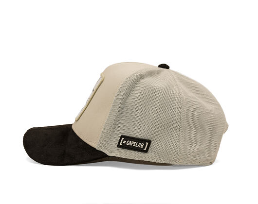 Cap Capslab - Looney Tunes Trucker - Bugs Bunny Line Art Suede Visor - Off White / Black