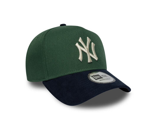 Cap New Era - MLB Suede Visor 9FORTY A-Frame - NY Yankees - Cilantro Green / Navy