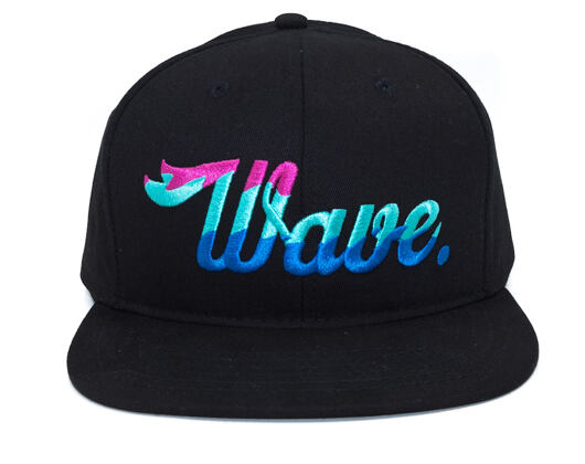 Pink Dolphin Wave Black Snapback Cap