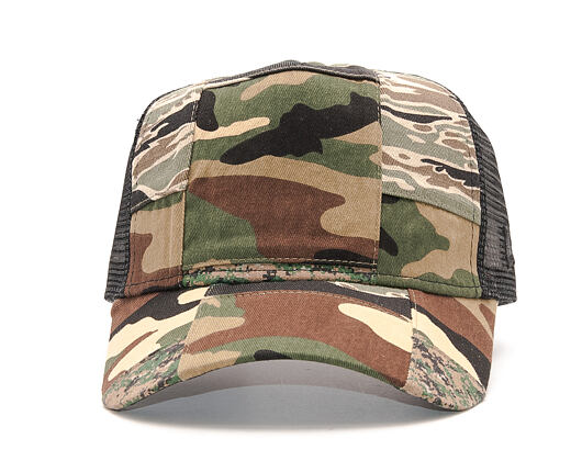 New Era Patchwork Camo Trucker 9FORTY Woodland Camo Snapback Cap