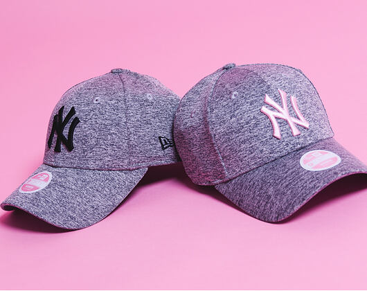 New Era Tech Jersey New York Yankees 9FORTY Gray/Pink Strapback Womens Cap