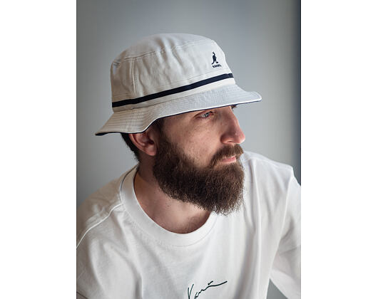 Kangol Stripe Lahinch K4012SP-WH103 White Bucket Hat