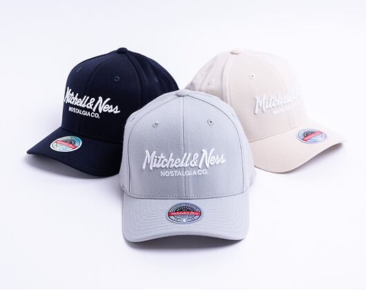 Mitchell & Ness Pinscript Redline Snapback Branded Grey Cap