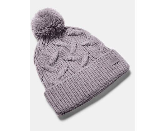 Under Armour Around Town Pom Beanie Plum Womens Beanie