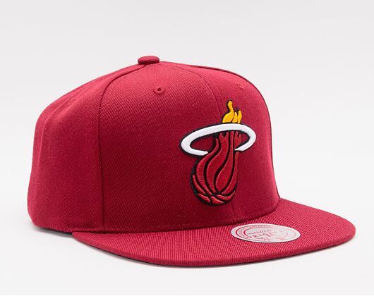 Mitchell & Ness Team Ground 2.0 Snapback Miami Heat Maroon Cap