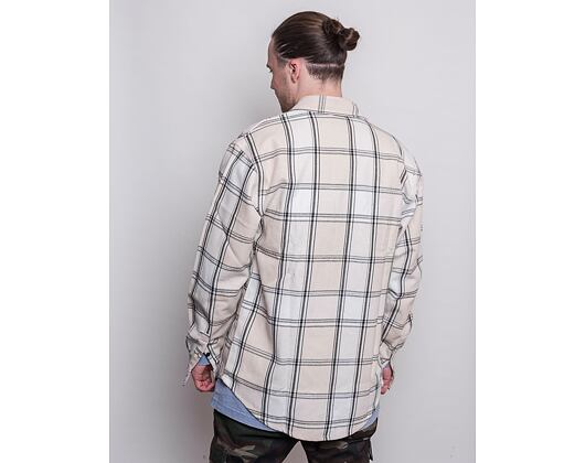 Karl Kani Chest Signature Check Shirt light sand/black