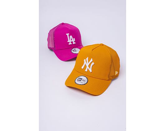 New Era 9FORTY A-Frame Trucker Tonal Mesh New York Yankees Snapback Tangerine Cap