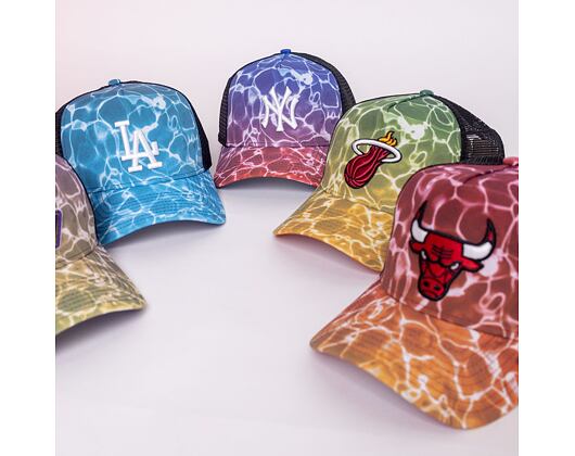 New Era 9FORTY A-Frame Trucker NBA Summer City Miami Heat Snapback Pool Camo Cap