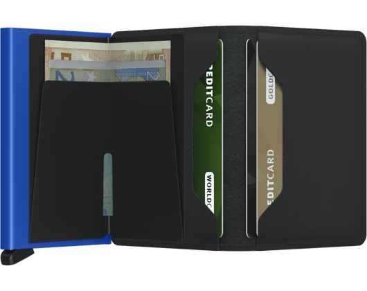 Secrid Matte Black & Blue Wallet