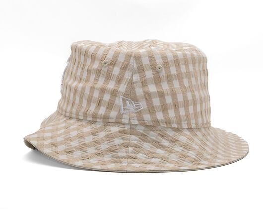 New Era MLB Womens Gingham Tapered Bucket New York Yankees Stone Hat