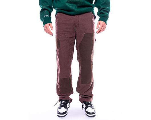 Kalhoty Karl Kani OG Washed Patchwork Carpenter Pants brown/taupe
