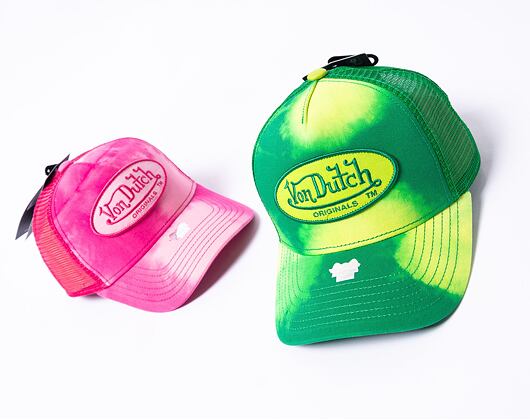 Kšiltovka Von Dutch Trucker Boston - Cotton Twill - Green Tie Dye