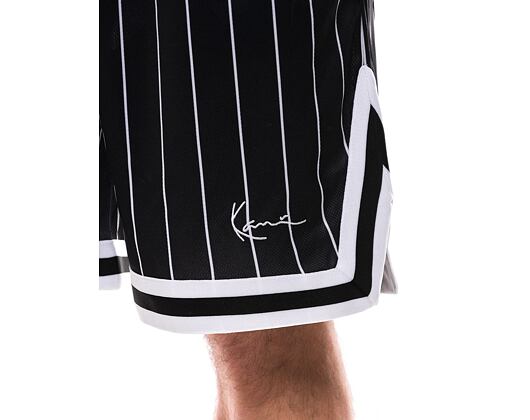 Karl Kani Small Signature Pinstripe Mesh Shorts black/white