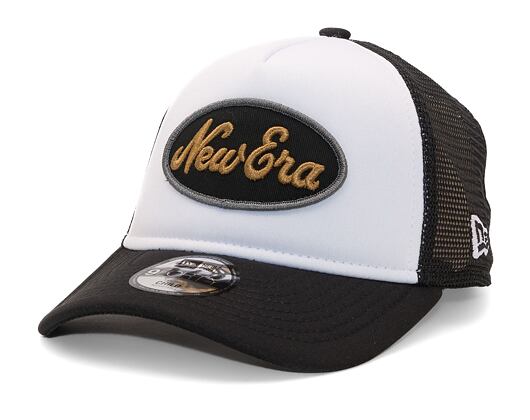 Dětská kšiltovka New Era 9FORTY Kids A-Frame Trucker Oval Black / White