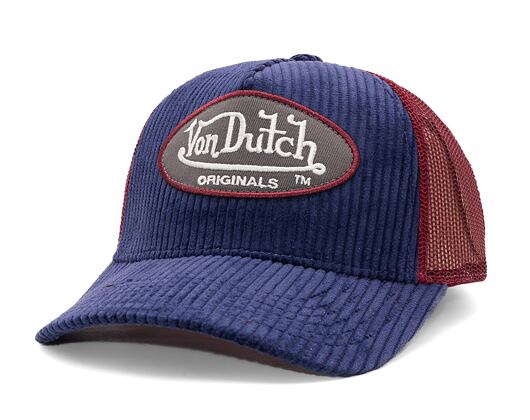 Von Dutch Boston Trucker Corduroy Navy/Red Cap