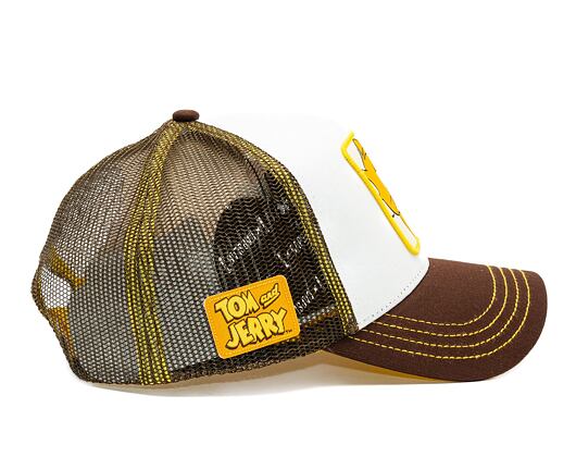 Kšiltovka Capslab Tom and Jerry Trucker - Cheesy Jerry - White / Yellow / Brown