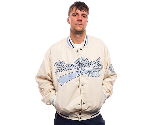 Bunda Karl Kani Varsity Bowling Jacket off white